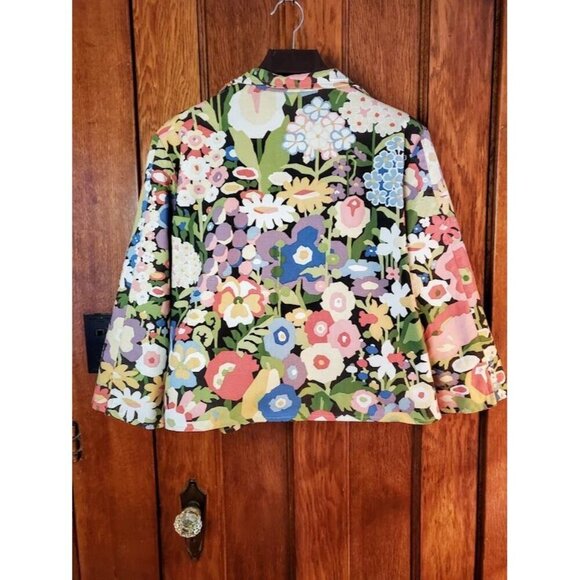Vintage Painted Pony Floral Print Cotton Jacket Large SP - Picture 2 of 6